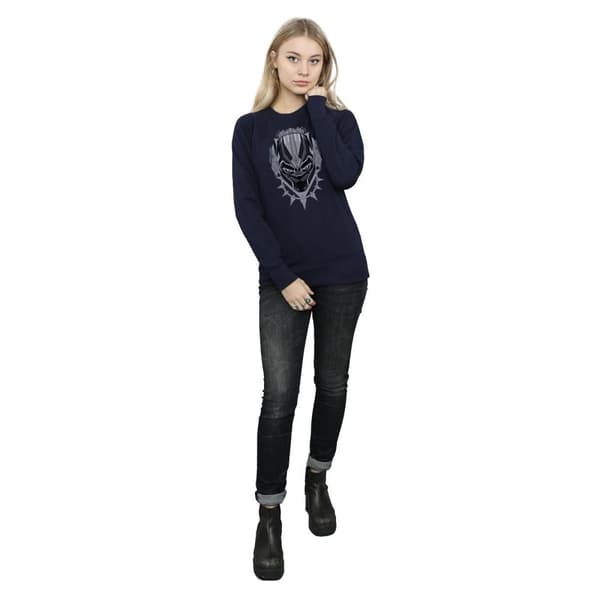 Marvel Womens/Ladies Black Panther Head Sweatshirt