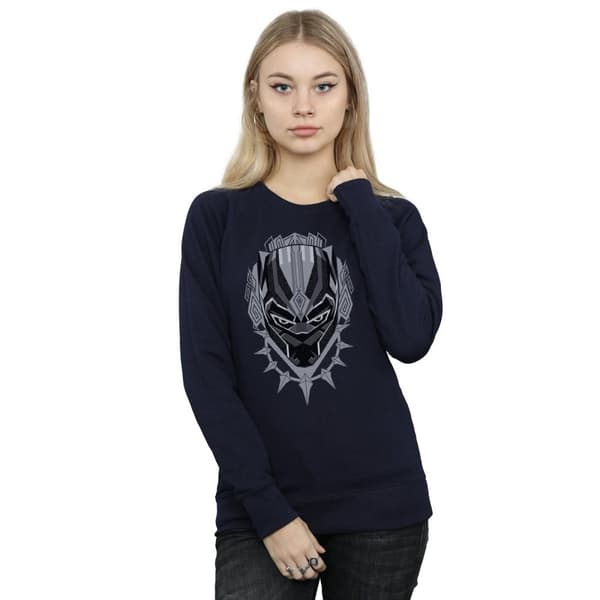 Marvel Womens/Ladies Black Panther Head Sweatshirt