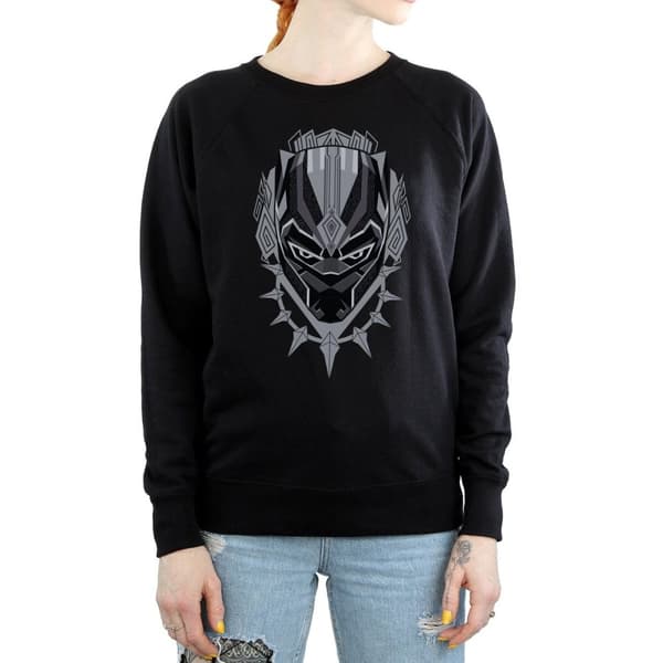 Marvel Womens/Ladies Black Panther Head Sweatshirt