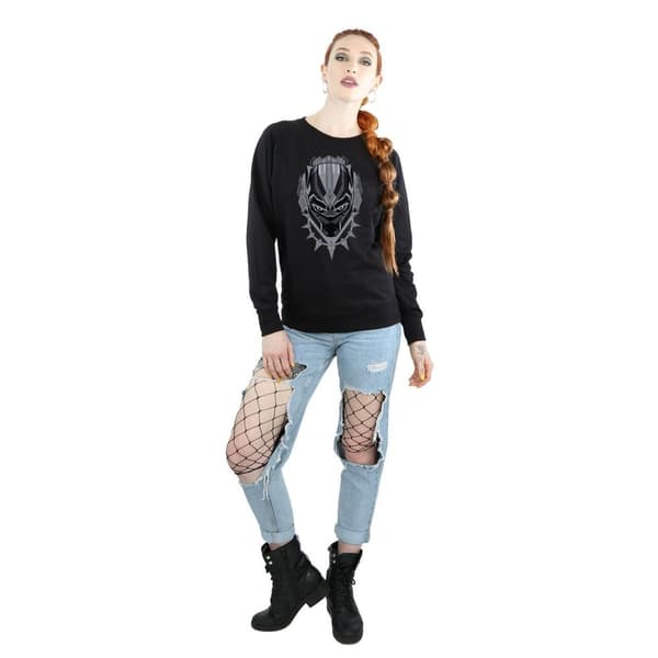 Marvel Womens/Ladies Black Panther Head Sweatshirt