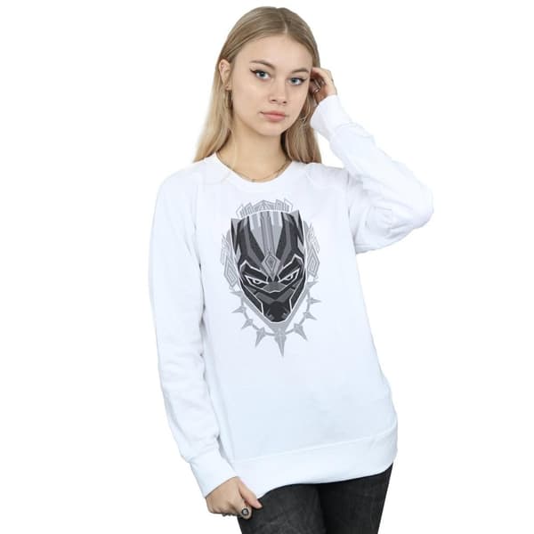 Marvel Womens/Ladies Black Panther Head Sweatshirt