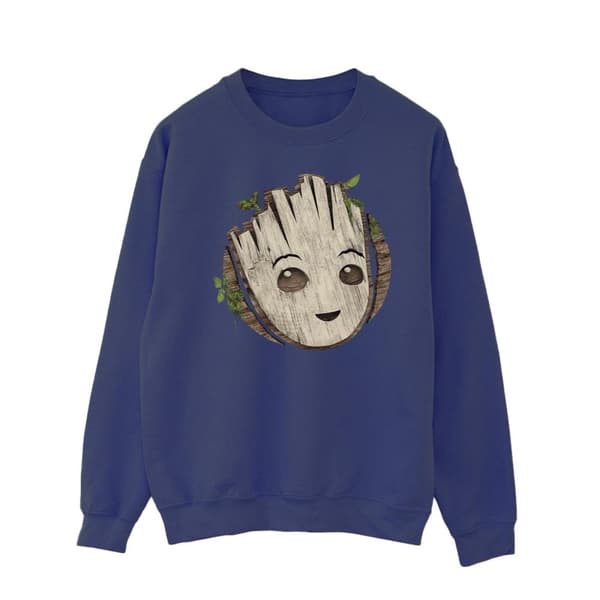Marvel Mens I Am Groot Sweatshirt med trähuvud