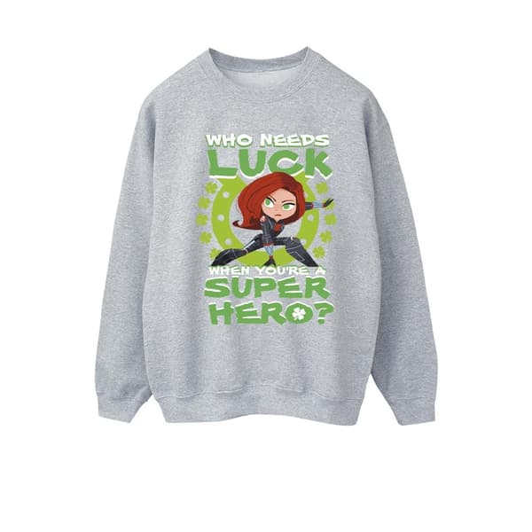 Marvel Womens/Ladies St Patrick´s Day Black Widow Luck Sweatshirt