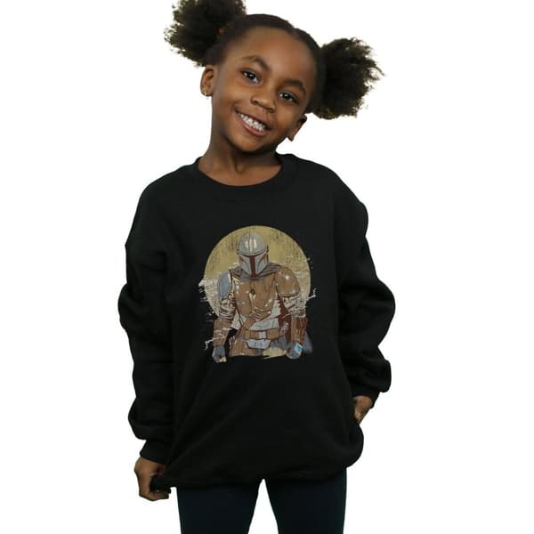 Star Wars Girls The Mandalorian Distressed Warrior Sweatshirt