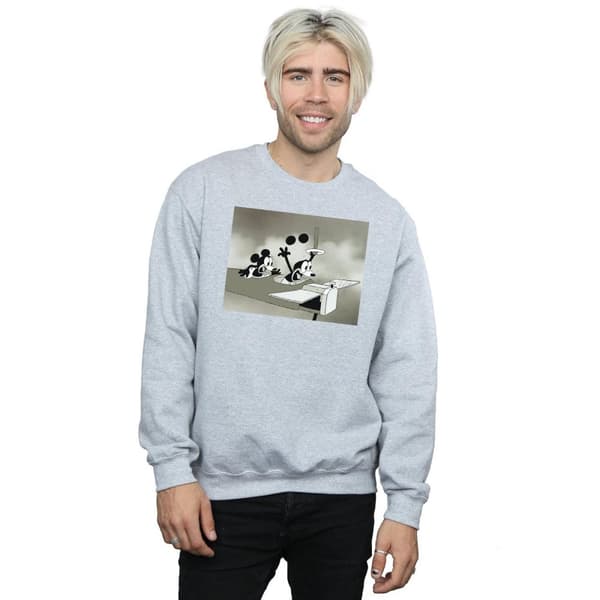 Disney Mens Mickey Mouse Crazy Pilot Sweatshirt