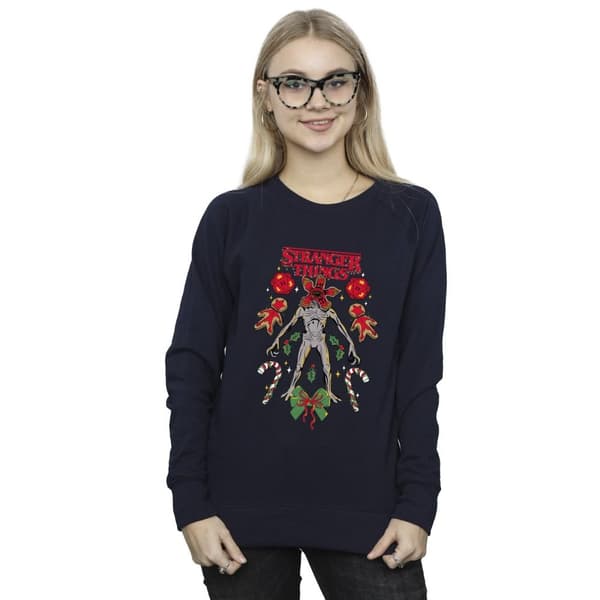 Netflix Womens/Ladies Stranger Things Christmas Demogorgon Sweatshirt