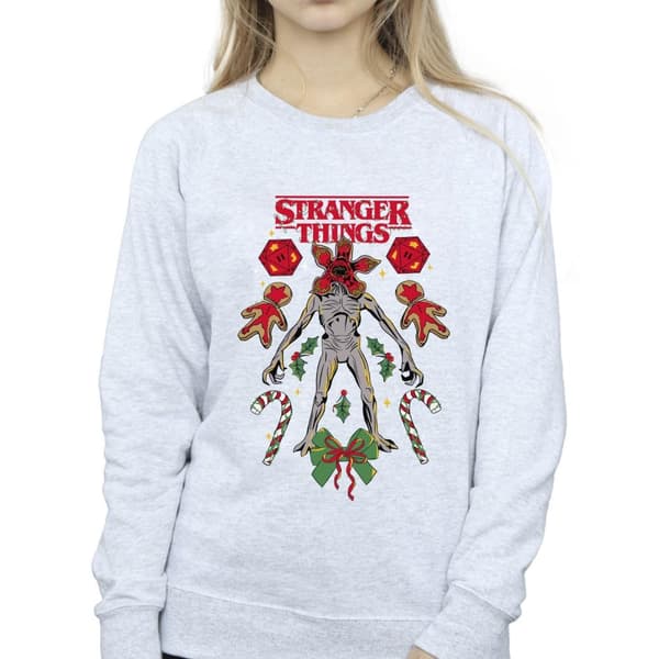 Netflix Dam/Tjej Stranger Things Christmas Demogorgon Sweatshirt