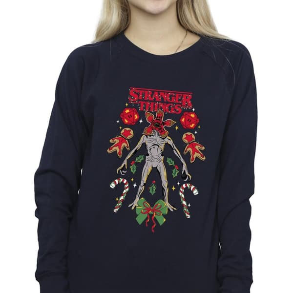 Netflix Womens/Ladies Stranger Things Christmas Demogorgon Sweatshirt