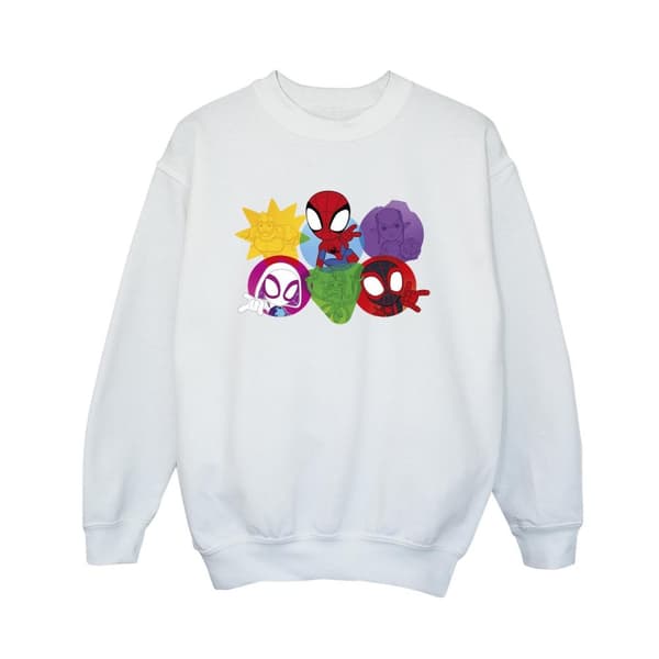 Marvel Pojkar Spidey And His Amazing Friends Faces Sweatshirt White 9-11 Years