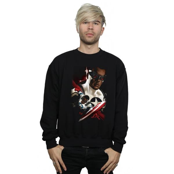 Marvel Mens Captain America Sam Wilson Portrait Sweatshirt