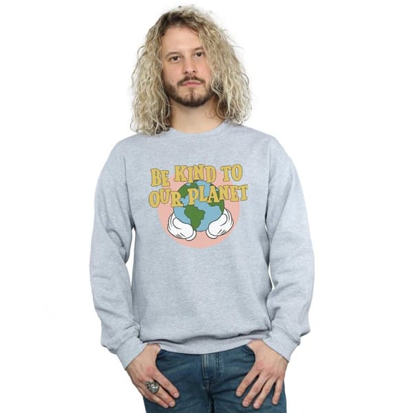 Disney Mens Mickey Mouse Be Kind To Our Planet Sweatshirt