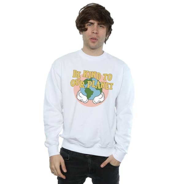 Disney Mens Mickey Mouse Be Kind To Our Planet Sweatshirt