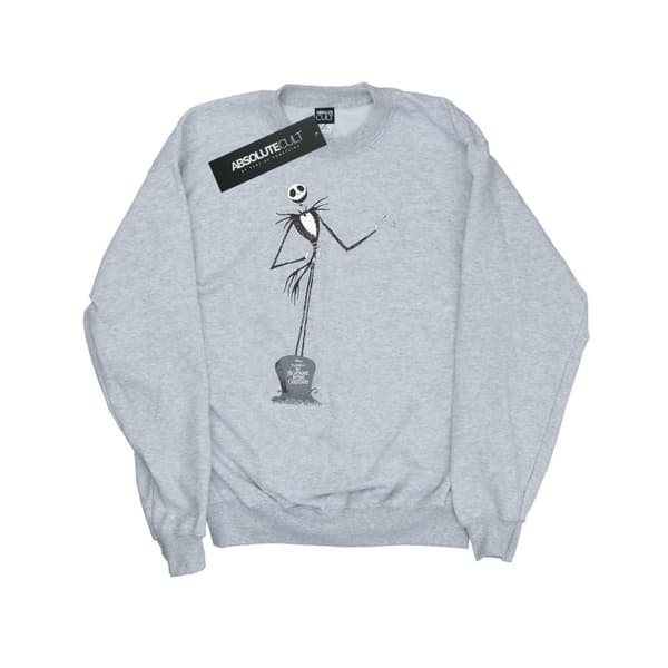 Disney Mens Nightmare Before Christmas Jack Pose Sweatshirt Sports Grey L