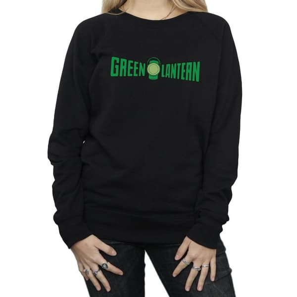 DC Comics Dam/Tjej Green Lantern Text Logo Sweatshirt