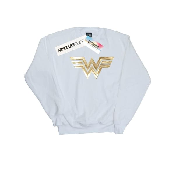 DC Comics Womens/Ladies Wonder Woman 84 Gold Emblem Sweatshirt White XXL