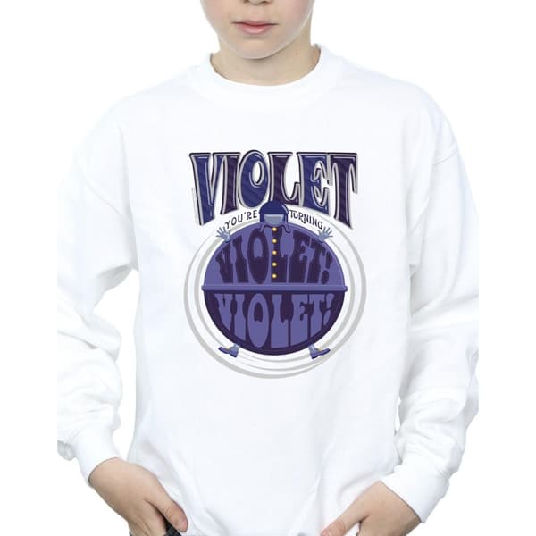 Willy Wonka Pojkar Violet Turning Violet Sweatshirt