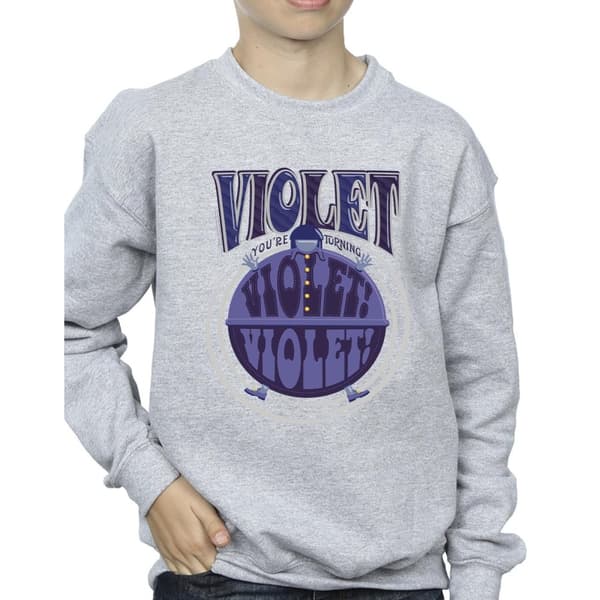 Willy Wonka Pojkar Violet Turning Violet Sweatshirt