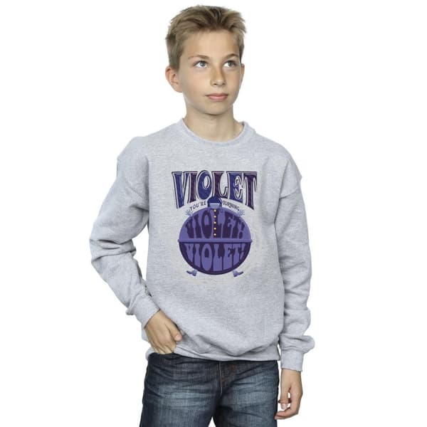 Willy Wonka Pojkar Violet Turning Violet Sweatshirt