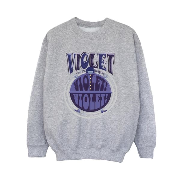 Willy Wonka Pojkar Violet Turning Violet Sweatshirt
