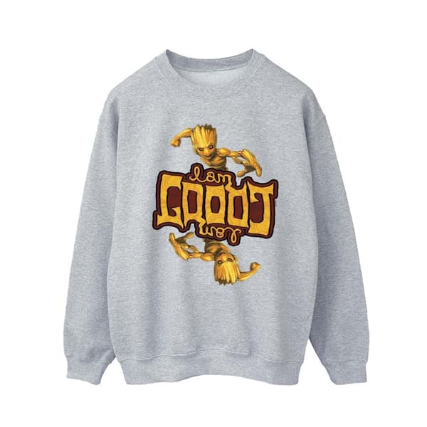 Marvel Mens Guardians Of The Galaxy Groot Inverted Grain Sweatshirt