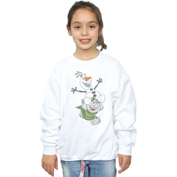 Disney Girls Frozen Olaf And Troll Sweatshirt