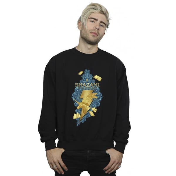 DC Comics Mens Shazam Fury Of The Gods Golden Animal Bolt Sweatshirt