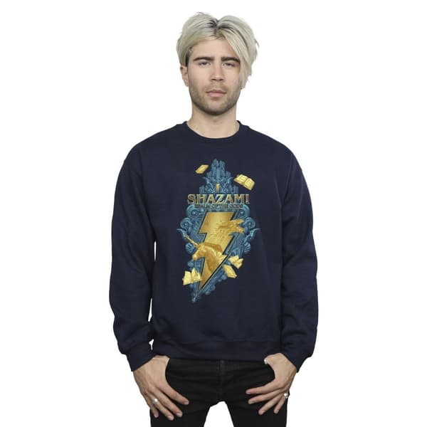 DC Comics Mens Shazam Fury Of The Gods Golden Animal Bolt Sweatshirt