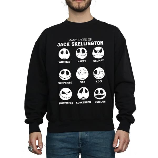 Disney Nightmare Before Christmas The Many Faces Of Jack - Sweatshirt för herrar