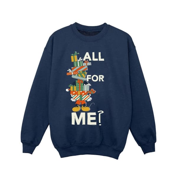 Disney Girls Mickey Mouse Presents All For Me Sweatshirt
