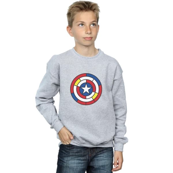 Marvel Boys Captain America Stained Glass Shield Sweatshirt