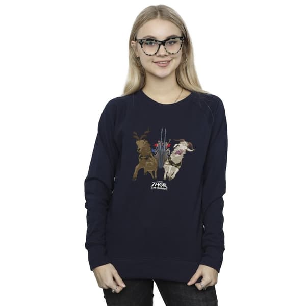 Marvel Dam/Tjej Thor Love And Thunder Viking Ship Sweatshirt