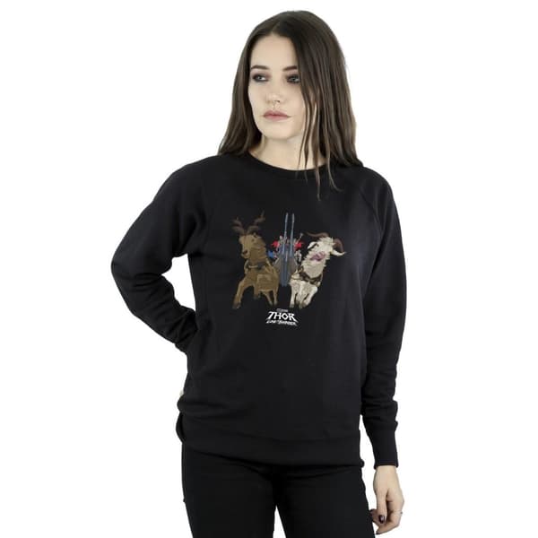 Marvel Dam/Tjej Thor Love And Thunder Viking Ship Sweatshirt