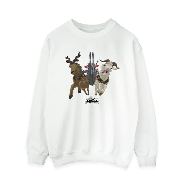 Marvel Dam/Tjej Thor Love And Thunder Viking Ship Sweatshirt