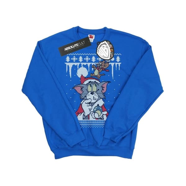 Tom And Jerry Boys Christmas Fair Isle Sweatshirt