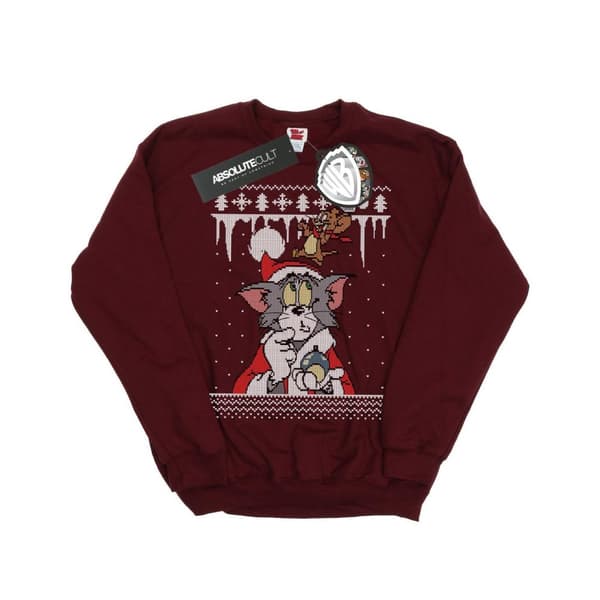 Tom And Jerry Boys Christmas Fair Isle Sweatshirt