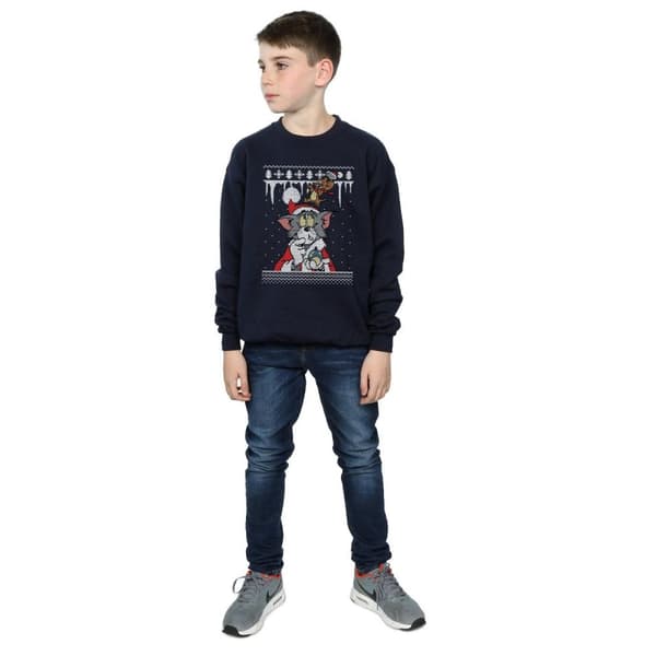 Tom And Jerry Boys Christmas Fair Isle Sweatshirt