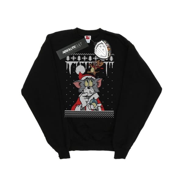 Tom And Jerry Boys Christmas Fair Isle Sweatshirt