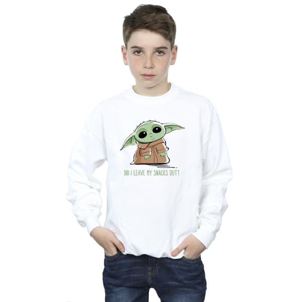Star Wars Boys The Mandalorian Grogu Snacks Meme Sweatshirt