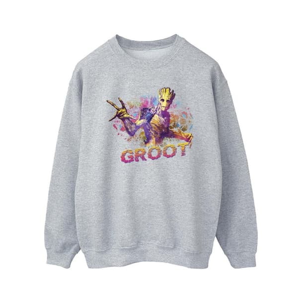 Marvel Mens Guardians Of The Galaxy Abstract Groot Sweatshirt