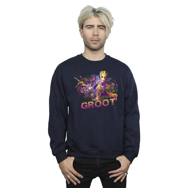 Marvel Mens Guardians Of The Galaxy Abstract Groot Sweatshirt