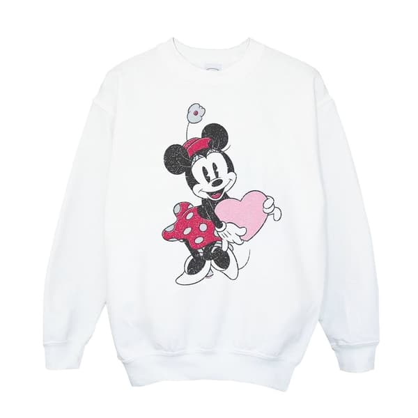Disney Girls Minnie Mouse Love Heart Sweatshirt