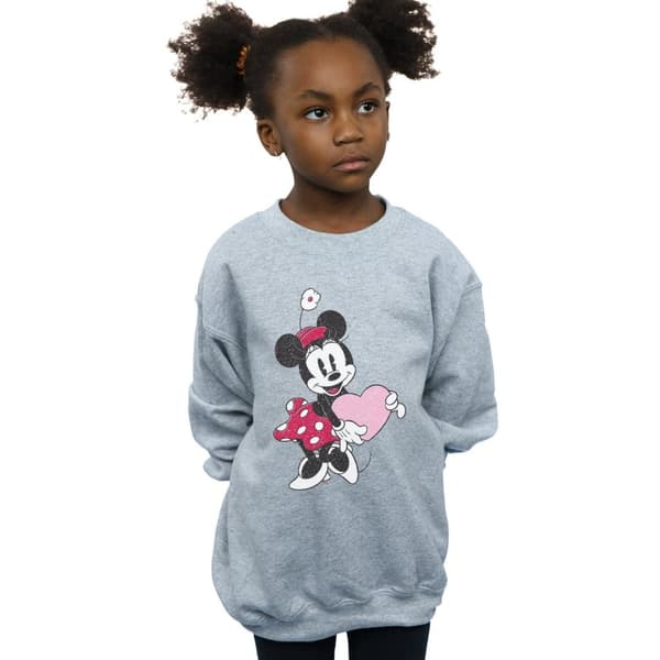 Disney Girls Minnie Mouse Love Heart Sweatshirt