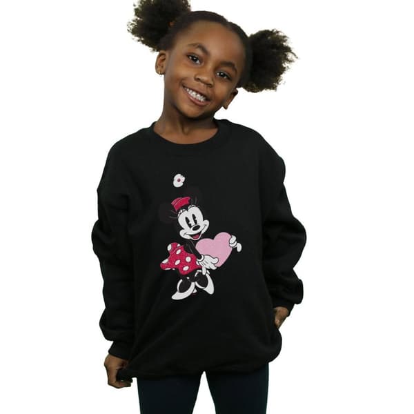Disney Girls Minnie Mouse Love Heart Sweatshirt