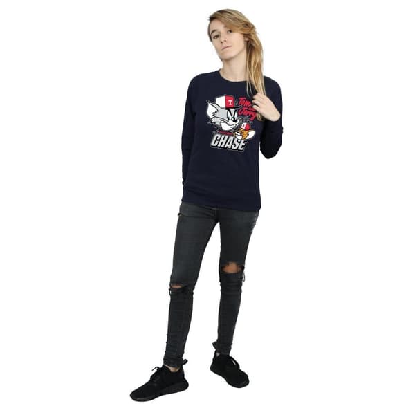 Tom And Jerry Dam/kvinnor Cat & Mouse Chase Sweatshirt