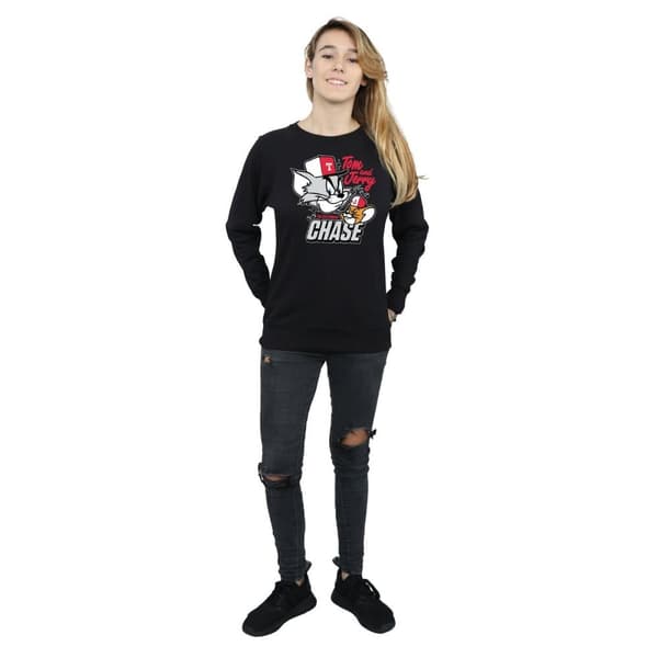 Tom And Jerry Dam/kvinnor Cat & Mouse Chase Sweatshirt