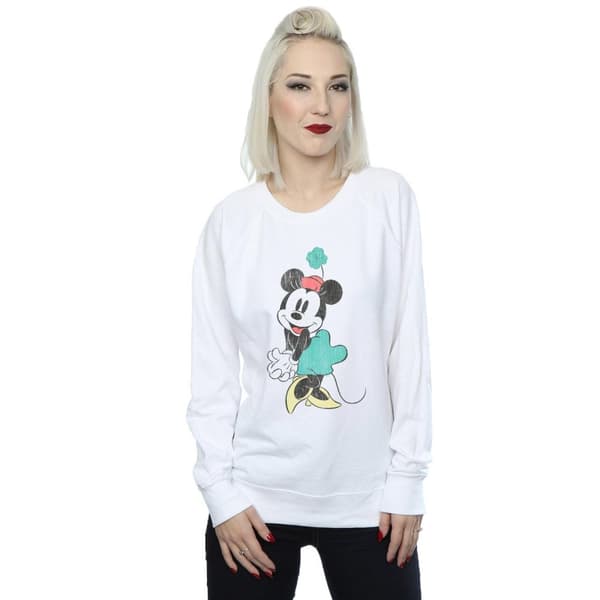 Disney Womens/Ladies Minnie Mouse Shamrock Hat Sweatshirt