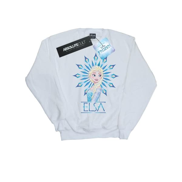 Disney Mens Frozen Elsa Snowflake Sweatshirt White XXL