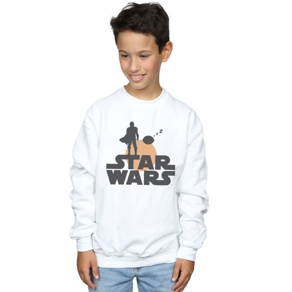 Star Wars Boys The Mandalorian Mando And The Child Silhouette Sweatshirt