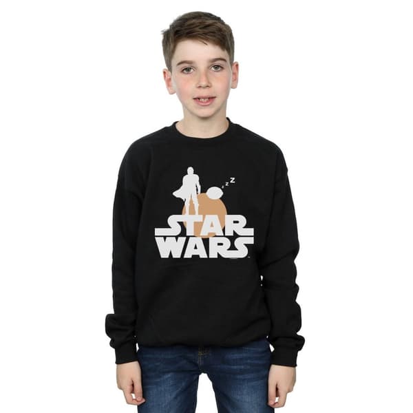 Star Wars Boys The Mandalorian Mando And The Child Silhouette Sweatshirt