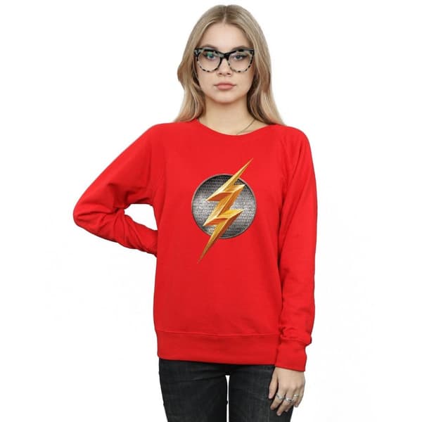 DC Comics Womens/Ladies Justice League Movie Flash Emblem Sweatshirt